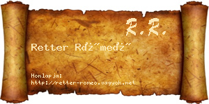 Retter Rómeó névjegykártya
